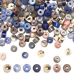 210Pcs 7 Styles Natural Mixed Gemstone Beads, Disc, Heishi Beads, 3x2~2.5mm, Hole: 0.9mm, 30pcs/style(G-AR0005-84)
