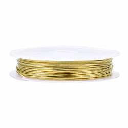 Round Craft Copper Wire, Nickel Free, Golden, 20 Gauge, 0.8mm, about 16.40 Feet(5m)/Roll(X-CW0.8mm007)