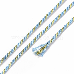 Polycotton Filigree Cord, Braided Rope, with Plastic Reel, for Wall Hanging, Crafts, Gift Wrapping, Light Sky Blue, 1.5mm, about 21.87 Yards(20m)/Roll(OCOR-E027-02C-17)