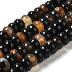 Natural Agate Beads Strands, Dyed & Heated, Rondelle, Peru, 8~8.5x4.5~5.5mm, Hole: 1.4mm, about 41pcs/strand, 7.40~7.48''(18.8~19cm)(G-H295-C03-05)