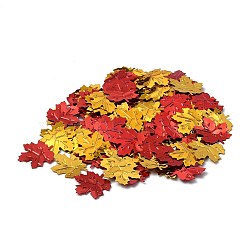Plastic Table Scatter Confetti Party Decorations, Maple Leaf, Red & Gold, 19.9x18.7x0.45mm, about 192pcs/bag(DIY-I042-A08)