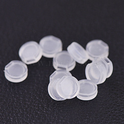 Comfort Plastic Pads for Clip on Earrings, Anti-Pain, Clip on Earring Cushion, Clear, 7.5x3mm, Hole: 1.5x3.5mm(KY-P007-A01)