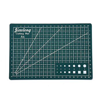 A5 PVC Cutting Mat, Double Sided Gridded Cutting Board, for Craft Art, Dark Sea Green, 14.9x22x0.3cm