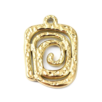 Ion Plating(IP) 304 Stainless Steel Pendants, Real 18K Gold Plated, Rectangle, 23x16x2mm, Hole: 1.5mm