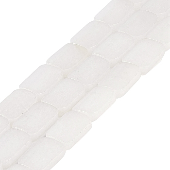 Natural White Jade Beads Strands, Rectangle, 13x18x6mm, Hole: 0.8mm, about 22pcs/strand, 15.75''(40cm)
