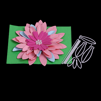 Flower Frame Carbon Steel Cutting Dies Stencils, for DIY Scrapbooking/Photo Album, Decorative Embossing DIY Paper Card, Matte Platinum, 9.1x4.6cm