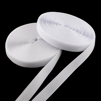 Adhesive Hook and Loop Tapes, Magic Taps with 50% Nylon and 50% Polyester, White, 25mm, about 25m/roll, 2rolls/group