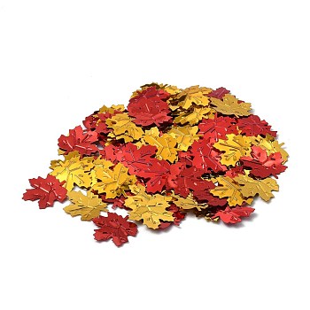 Plastic Table Scatter Confetti Party Decorations, Maple Leaf, Red & Gold, 19.9x18.7x0.45mm, about 192pcs/bag