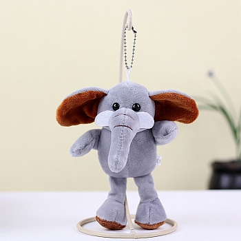 Cartoon PP Cotton Plush Simulation Soft Stuffed Animal Toy Elephant Pendants Decorations, for Girls Boys Gift, Gray, 190mm