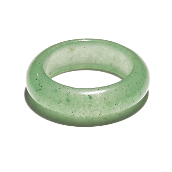Natural Green Aventurine Finger Rings, Inner Diameter: 18~20mm