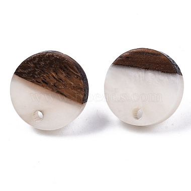 Accessoires de boucles d'oreilles en résine et bois de noyer(MAK-N032-007A)-3
