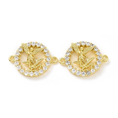 Rack Plating Brass Micro Pave Clear Cubic Zirconia Connector Charms(KK-C008-04G)-2