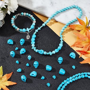 3 Sizes Dyed Synthetic Turquoise Beads Strands(G-AR0004-83)-6