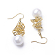 Synthetic Shell Pearl Dangle Earrings(EJEW-P179-03G-02)-2