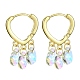 Brass Hoop Earrings with Glass Teardrop Charms(EJEW-JE05396)-1