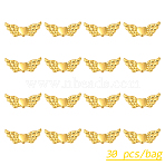 30Pcs Alloy Angeltee Beads, Winged Heart, Lead Free & Cadmium Free, Golden, 22x9x3mm, Hole: 1mm(TIBEB-YW0001-32G)