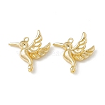 Brass Pendants, Cadmium Free & Nickel Free & Lead Free, Hummingbird Charms, Real 18K Gold Plated, 17x18x8mm, Hole: 1.2mm(KK-K271-06G)