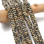 Natural Dalmatian Jasper Beads Strands, Disc, 8x3mm, Hole: 1.4mm, about 125pcs/strand, 15.28''(38.8cm)(G-G329-A03-3x8mm)