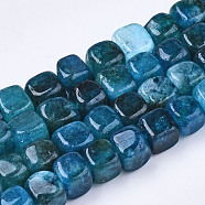 Natural Dolomite Beads Strands, Dyed, Cube, Teal, 7~8x7~8x7~8mm,  Hole: 1.2mm, about 50~52pcs/strand, 14.76 inch~15.35 inch(37.5cm~39cm)(G-T131-56A)