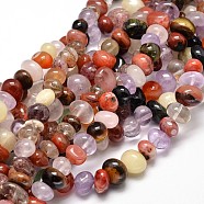 Mixed Natural Gemstone Nuggets Bead Strands, Tumbled Stone, 6~10x9~12x8~10mm, Hole: 1mm, about 15.3 inch~15.7 inch(X-G-J337-14)
