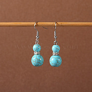 Bohemian tassel turquoise earrings, retro ethnic minority style earrings, personalized temperament, Tibetan ear accessories(JU8957-34)