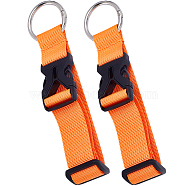 Nylon Adjustable Add-A-Bag Luggage Straps, with POM Side Release Buckle & Alloy Spring Gate Ring, Orange, 18x3.95x1cm(FIND-WH0111-440D)