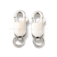 925 Sterling Silver Lobster Claw Clasps, Real Platinum Plated, 13.5x5.5x2.5mm(STER-C005-07P)