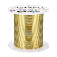 Round Copper Wire, for Wire Wrapped Jewelry Making, Light Gold, 22 Gauge, 0.6mm, about 164.04 Feet(50m)/roll(CWIR-BC0006-02A-LG)