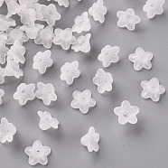 Transparent Acrylic Beads, Flower, Frosted, Clear, 10x5mm, Hole: 1mm, about 4600pcs/500g(PL554)