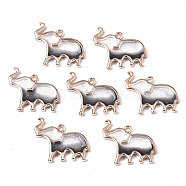 Alloy Resin Pendants, with Glitter Powder, Elephant, Lead Free, Golden, Gray, 20.5x24x2mm, Hole: 1.6mm(RESI-R430-05A-LF)