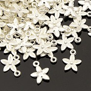 Tibetan Style Alloy Pendants, Lead Free and Cadmium Free, Silver Color Plated, 13.5x10.5x3mm, Hole: 1.5mm(K093E021)