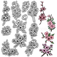 Custom PVC Plastic Clear Stamps, for DIY Scrapbooking, Photo Album Decorative, Cards Making, Stamp Sheets, Film Frame, March Cherry Blossom, 160x110x3mm(DIY-WH0439-0132)