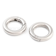 Tarnish Resistant Ring Smooth 304 Stainless Steel Spring Gate Rings, O Rings, Snap Clasps, Stainless Steel Color, 9 Gauge, 15x3mm(STAS-E073-06-C)