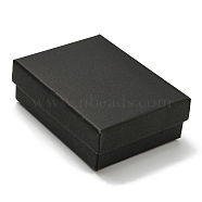 Cardboard Jewelry Packaging Boxes, with Sponge Inside, for Rings, Small Watches, Necklaces, Earrings, Bracelet, Rectangle, Black, 8.9x6.85x3.1cm(CON-H019-01B)
