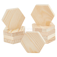 Unfinished Pine Wood Boards, for Wall Decoration, Hexagon, BurlyWood, 61x53x10.5mm(DIY-WH0410-59)