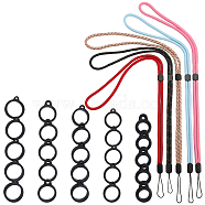 5Pcs 5 Colors Polyester Neck Strap, Anti-Lost Vape Pen Lanyard Strap, with 5 Style Silicone Pendant, Mixed Color(DIY-GF0008-14)