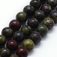 Natural Bloodstone Beads Strands, Round, 12mm, Hole: 1.2mm, about 32pcs/strand,  14.76 inch(37.5cm)(G-I199-21-12mm)