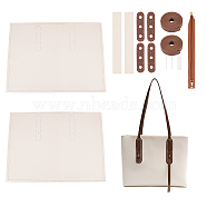 DIY Imitation Leather Women's Tote Bag Making Kit, Including Bag Straps, Needle, Thread, Zipper, White(DIY-WH0409-77B)