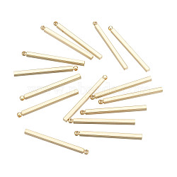 Brass Pendants, Rack Plating, Rectangle, Light Gold, 30x2x2mm, Hole: 1mm(KK-D510-02KCG)