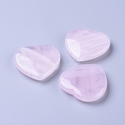 Natural Rose Quartz Heart Love Stone, Pocket Palm Stone for Reiki Balancing, 40x40x10mm(G-I257-01)