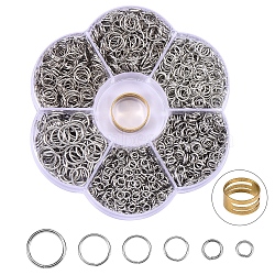 126g Iron Close but Unsoldered Jump Rings, with Brass Rings, Assistant Tool, Platinum, Jump Rings: 130g(IFIN-SZ0001-26)