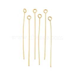 Ion Plating(IP) 304 Stainless Steel Eye Pins, Real 18K Gold Plated, 22 Gauge, 26x0.6mm, Hole: 1.9mm(STAS-I320-B08-G)