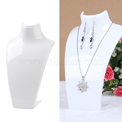 Plastic Bust Necklace Display Stands, Jewelry Holder for Necklace, Earring Storage, White, 18.5x11.85x30cm(NDIS-K004-01B)