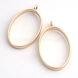 Matte Style Rack Plating Alloy Oval Open Back Bezel Pendants, For DIY UV Resin, Epoxy Resin, Pressed Flower Jewelry, Cadmium Free & Nickel Free & Lead Free, Matte Gold Color, 39x23.8x3.5mm, Hole: 2.8mm, Inner Diameter: 31.2x20.8mm(PALLOY-S047-26C-FF)