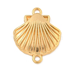 Ion Plating(IP) 304 Stainless Steel Links Connector Charms, Shell Shape, Real 18K Gold Plated, 27x21.5x3.5mm, Hole: 2mm(STAS-I307-509C-G)