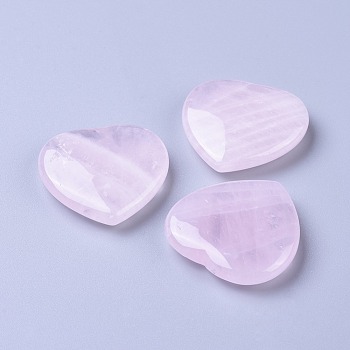 Natural Rose Quartz Heart Love Stone, Pocket Palm Stone for Reiki Balancing, 40x40x10mm