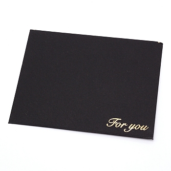 Paper Envelope, with Golden Edge, Rectangle, Black, 10x13.5cm