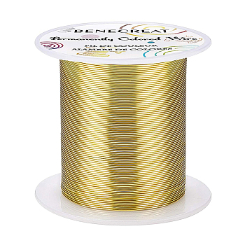 Round Copper Wire, for Wire Wrapped Jewelry Making, Light Gold, 22 Gauge, 0.6mm, about 164.04 Feet(50m)/roll