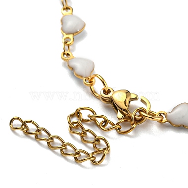 Ion Plating(IP) Golden 304 Stainless Steel Heart Link Chain Necklaces(NJEW-E098-02G-06)-3