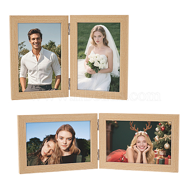 2Pcs 2 Styles MDF Folding Photo Frame Stand(AJEW-FG0005-82A)-1